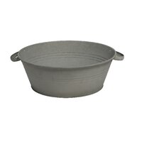 Pot oud zink con, - handvat d30 - h14 cm