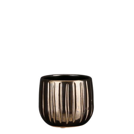 Pot pablo d14h12cm brons ribbel