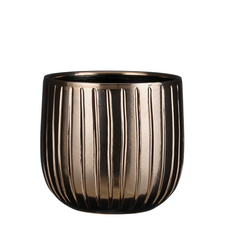 Pot pablo d21h19cm brons ribbel