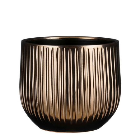 Pot pablo d25h20cm brons ribbel