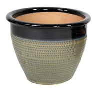 Pot planter relief d19.5 - h17cm groen