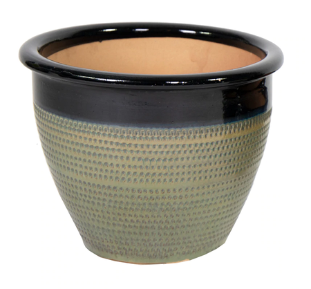 Pot planter relief d30 - h24.5cm groen