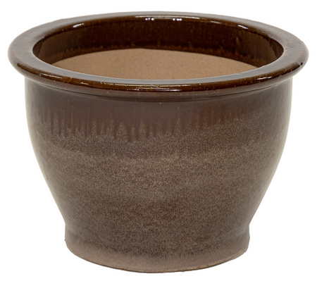 Pot platte rand ceria d29h23 bruin