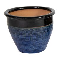 Pot relief d38h31cm blauw