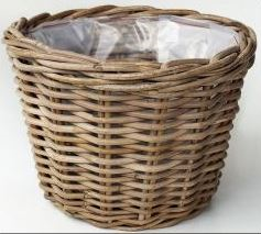 Pot rotan d35h25cm antiek grijs