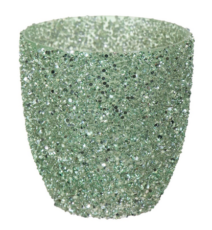 Pot strass egg d 9h8.5 groen