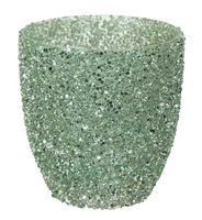 Pot strass egg d12.5h12 groen