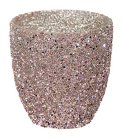 Pot strass egg d12.5h12 roze