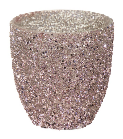 Pot strass egg d9h8.5 roze