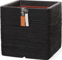 Pot vierkant rib nl l40b40h40 zwart - afbeelding 2