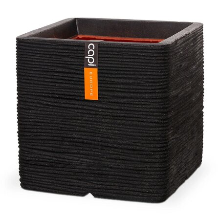 Pot vierkant rib nl l50b50h50 zwart