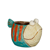 Pot vis l16.5b11h11.5cm blauw