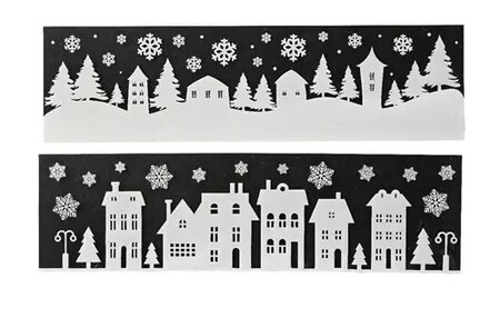 Raamdecoratie pet l50b14h1cm wit per stuk