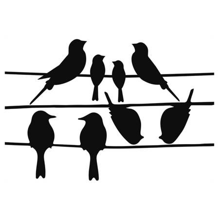 Raamstickers vogels op draad