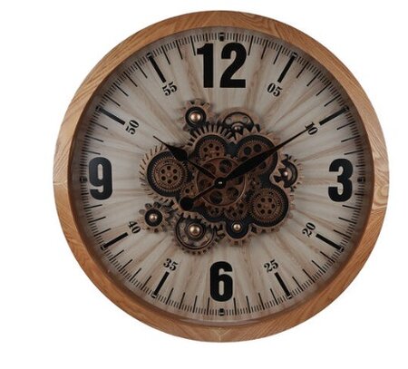 Radarklok hout/glas 68x68x8cm