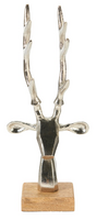 RENDIERHOOFD 34CM ZILVER