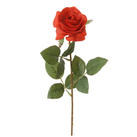 Roossteel h66cm rood (Zijde-bloem)