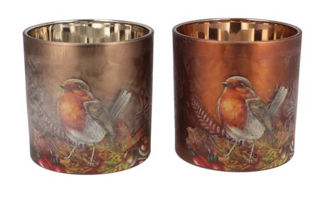 RUBY SCOTTISH BROWN T-LIGHT BIRD per stuk 15X15CM