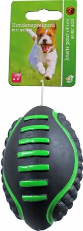 Rugbybal latex 11cm zwart/groen
