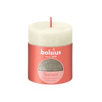 Rustiek fading sunset stompkaars 80/68 Soft pearl + Champagne