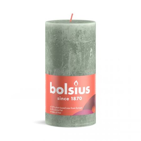 Rustiek stompkaars 130/68 Jade Green