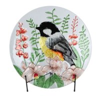 Schaal glas 46x46x7cm geel/zwart