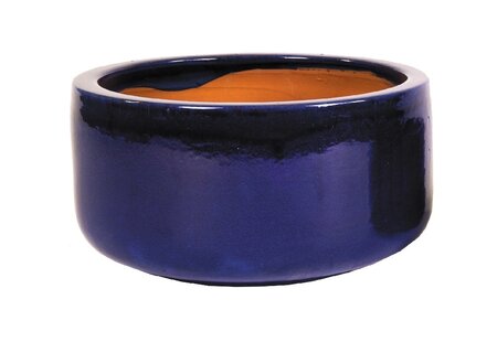 Schaal glazuur d23h9.5cm blauw