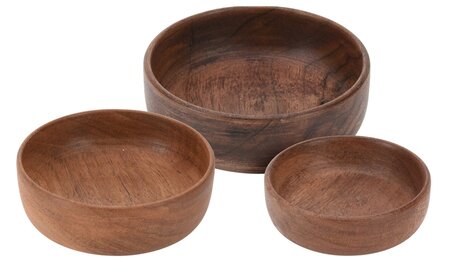 SCHAAL HOUT 12CM  NATURAL per stuk