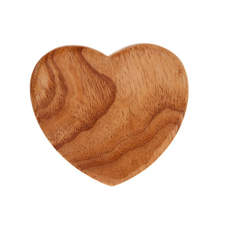 Schaal hout hart voor amberblokjes