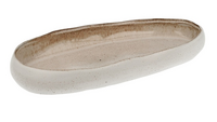 Schaal v.waxzand pebble 13x27.5x4cm wit