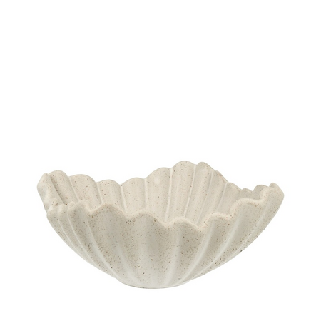 Schaal v.waxzand shell d18h8cm wit