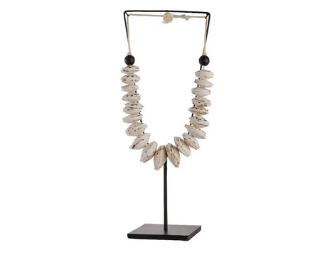 Schelp ketting l50b20h10cm wit