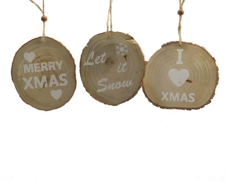 Schijven tekst a3 d13cm naturel