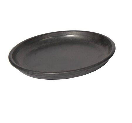 Schotel glazed d24 - h3.5cm mt zwart