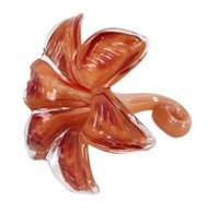 Sclptr blad glas 14x14x11cm amber