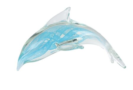 Sclptr glas 20x9x13cm blw/zlvr