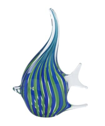 Sclptr vis glas 13x4x21cm blw/grn