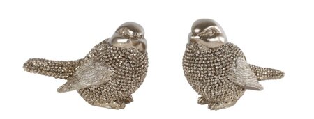 Sclptr vogeltje polyst 8x5x5cm goud