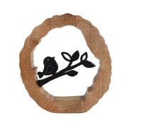 Sculptuur alum/mngo h39cm zwrt/ntrl