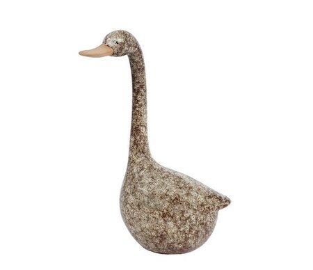 Sculptuur gans aardew 10x8x19cm