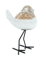 Sculptuur glas 11x8x14cm wit/goud