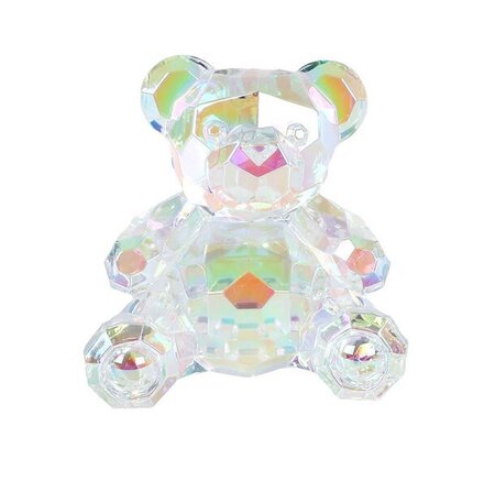 Sculptuur teddybeer acryl 10x10x6.5
