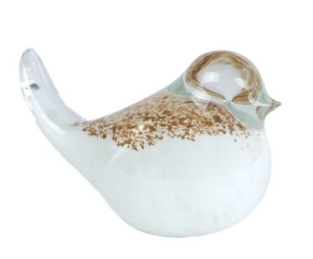 Sculptuur vogel glas 11x6x7 st/gd