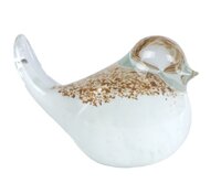 Sculptuur vogel glas 11x6x7 st/gd