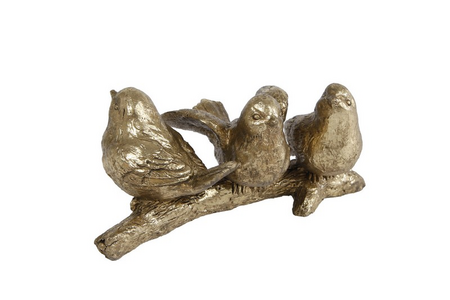 Sculptuur vogels poly l14b7h7cm