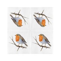 Servet papier 33x33 roodborst 20st