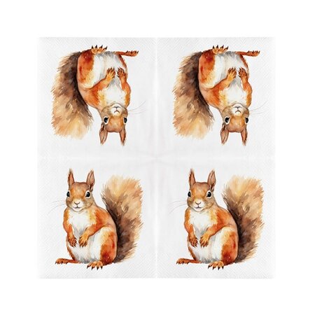 Servet papier 33x33cm eekhoorn 20st
