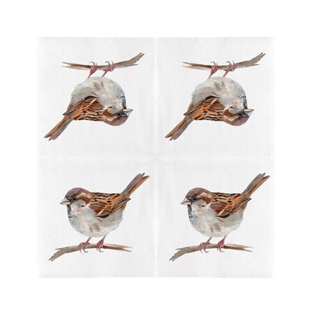 Servet papier 33x33cm huismus 20st