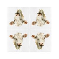 Servet papier 33x33cm koe 20st