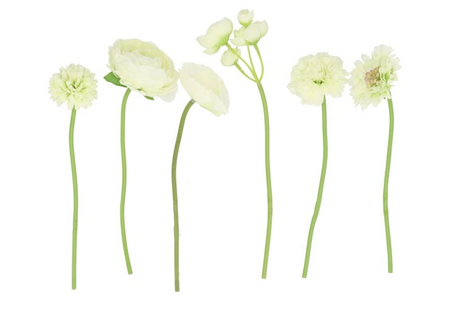 SILK BOUQUET FLOWERS CREAM 23CM